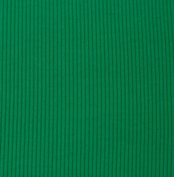 katoen tricot met rib groen